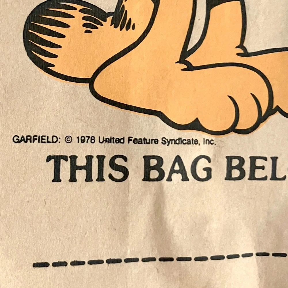 Vintage 70’s Garfield & Mickey Mouse paper bags lunch sacks gift bags set of 12